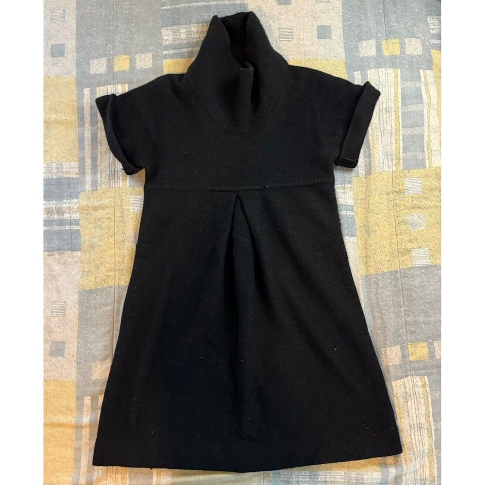 Banana Republic "Extra Fine Merino" Black Wool Short Sleeve Women's Medium